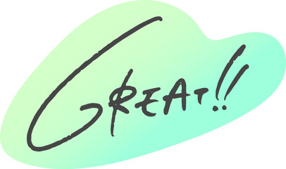 Fototapeta premium 手書き文字素材「GREATE!!」ベクターデータ。