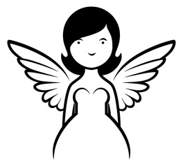 angel with wings vector illustration