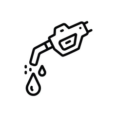 Black line icon for petrol