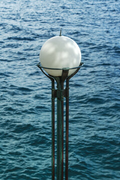 Lovran promenade street light lantern on a post