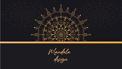 Modern seamless mandala design vector template for print, gold color, perfect for cards, wedding, cover, invitation card, anniversary card, background.