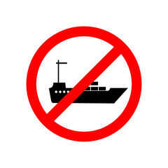 No ship sign. Forbidden signs illustration on white background