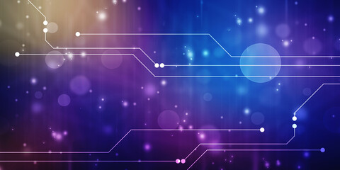 Abstract futuristic circuit board Illustration, Circuit board with various technology elements. Circuit board pattern for digital abstract technology background