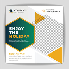 Travel holiday vacation or social media post banner