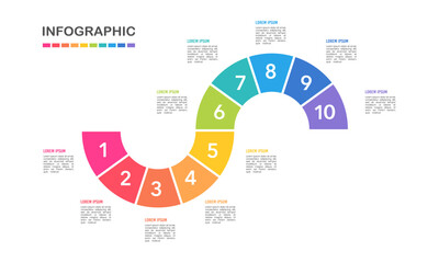 Fototapeta premium 10 option infographic roadmap business to success. Vector illustration.