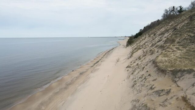 Eroding Dunes on the Coastline of Lake Michigan after a harsh Winter.