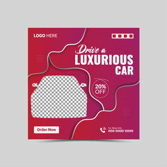 Vector Car Social Media Post Layout template design.