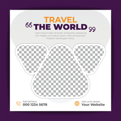 Travel holiday vacation or social media post banner