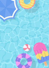 Flat design of summer pool background illustration