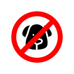 Vector illustration of the ban dog icon illustration on white background
