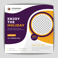 Travel holiday vacation or social media post banner