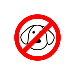 Obraz premium Vector illustration of the ban dog on a white background..eps