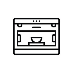 Black line icon for oven