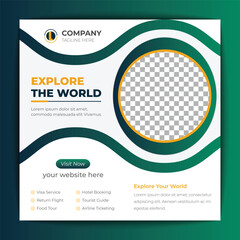 Travel holiday vacation or social media post banner