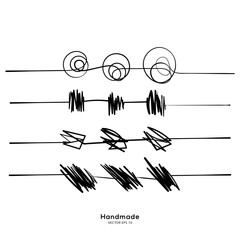 Vector random pen sketch scribbles set art