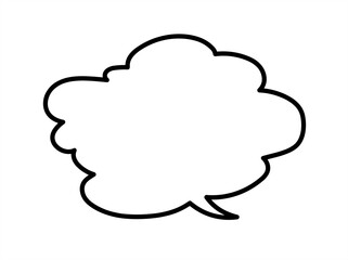 かわいい雲型のふきだしイラスト