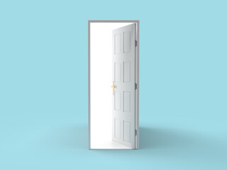開いたドアの3Dイラストレーション