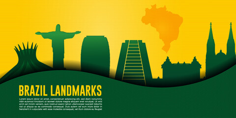 Travel landmarks city architecture of Brazil for Anniversary celebration Brazil day