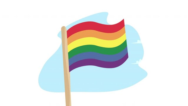 lgtbiq community flag waving animation