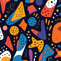 Hand drawn style design abstract doodle pattern