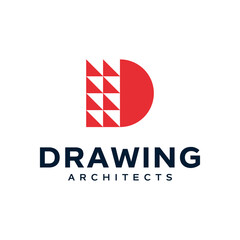 A unique logo combination of the letter D and a building.