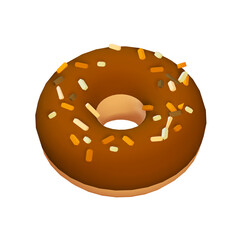 png donuts with chocolate and bitten donuts flat illustration set