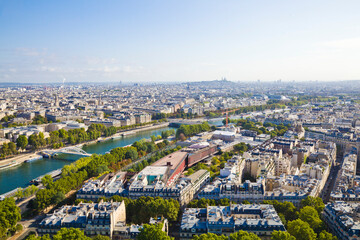 Panoramic view of Paris city, France.