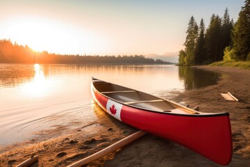 kayak on the lake, generative ai