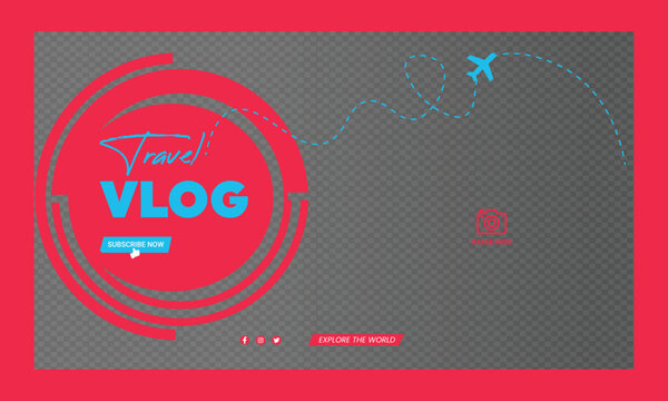 World  travel guide you tube video thumbnail cover banner template design holidays or vacation vlog YouTube video thumbnail and promotional web banner design template