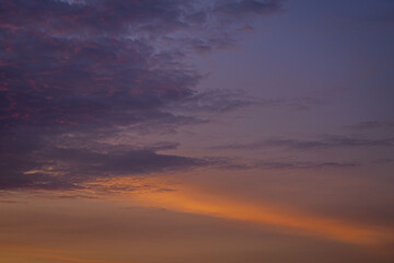 Panorama of Twilight Sky and Clouds as a Background Image