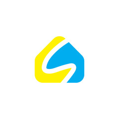 super home logo buildings landmark illustration.