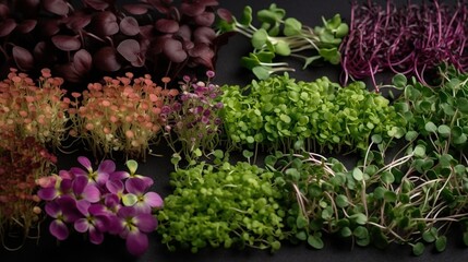  a bunch of plants that are sitting on a table together.  generative ai