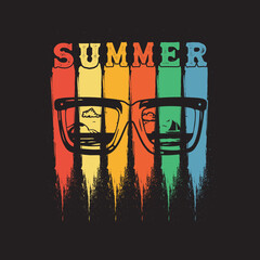 Summer sunglass black t-shirt design