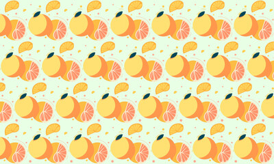 Citrus orange seamless pattern summer theme, wallpaper, textile, print and wrapping