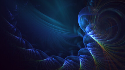 3D rendering abstract fractal light background