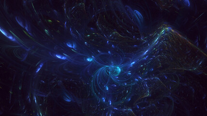 3D rendering abstract colorful fractal light background