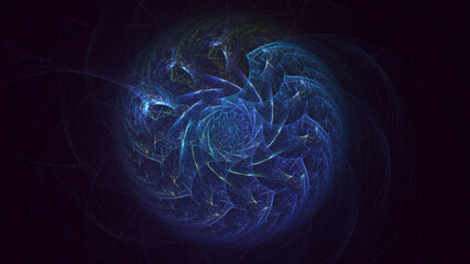 Obraz premium 3D rendering abstract multicolor technology fractal light background