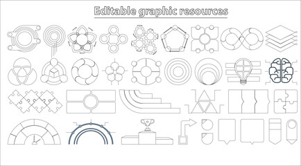 Editable Graphic Resources. High-quality pictograms. Linear icons set of Financial Analytics, Headhunting, Health insurance, etc symbol template for graphic and web design collection logo vector.