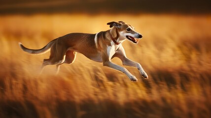Naklejka na ściany i meble Graceful Greyhound in Motion