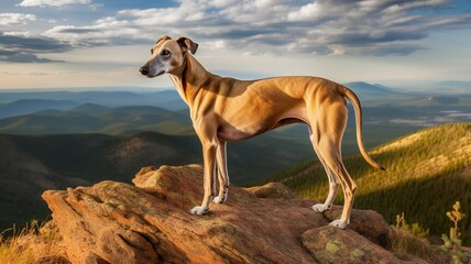 Obraz na płótnie Canvas Sleek Greyhound in Nature