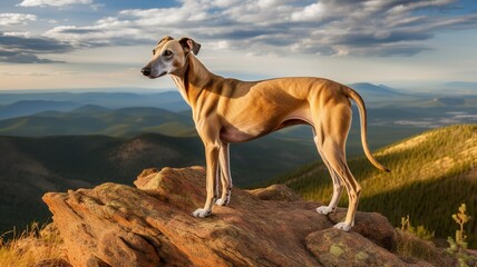 Sleek Greyhound in Nature