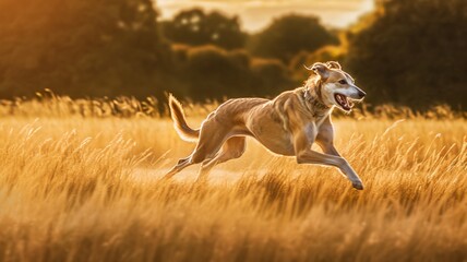 Obraz na płótnie Canvas Graceful Greyhound in Motion