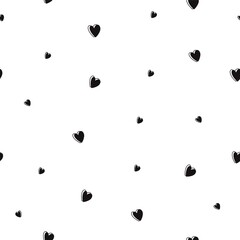 romantic hearts, symbol of love. seamless pattern of abstract lines. simple background in a minimalist style. for print, social media, banner, paper. hand drawn modern  art illustration.