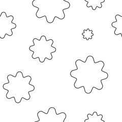 Keuken spatwand met foto abstract shapes, seamless repeat pattern. a simple, repeating element isolated on a white background. monochrome, modern art illustration. minimalism. for print, banner, social networks. © dezignstock