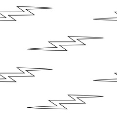 Abstract seamless monochrome pattern with lightning shape, dots, curved lines. black and white background. simple, repeating background, geometric elements. for print, paper, banner. art illustration.