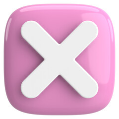 Obraz premium 3D close button. Cross sign. 3D illustration.