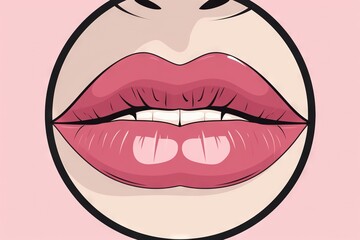  a woman's mouth with a pink lip and white teeth.  generative ai