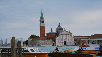Basilica of San Giorgio Maggiore - Benedictine Abbey Church and Bell Tower on San Giorgio Island in...