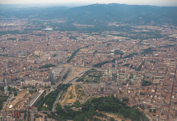 Fototapeta premium Aerial view of Turin