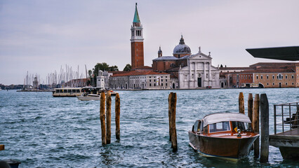Basilica of San Giorgio Maggiore - Benedictine Abbey Church and Bell Tower on San Giorgio Island in...